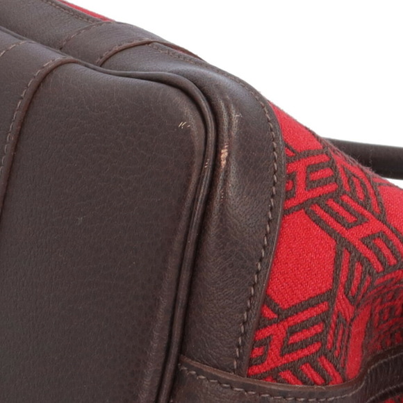 HERMÈS Garden Handbag Toile Seau H Red HERMÈS - Picture 6 of 11